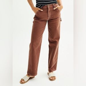 Juniors SO High Waisted Utility Dad Pants Chocolate Wine